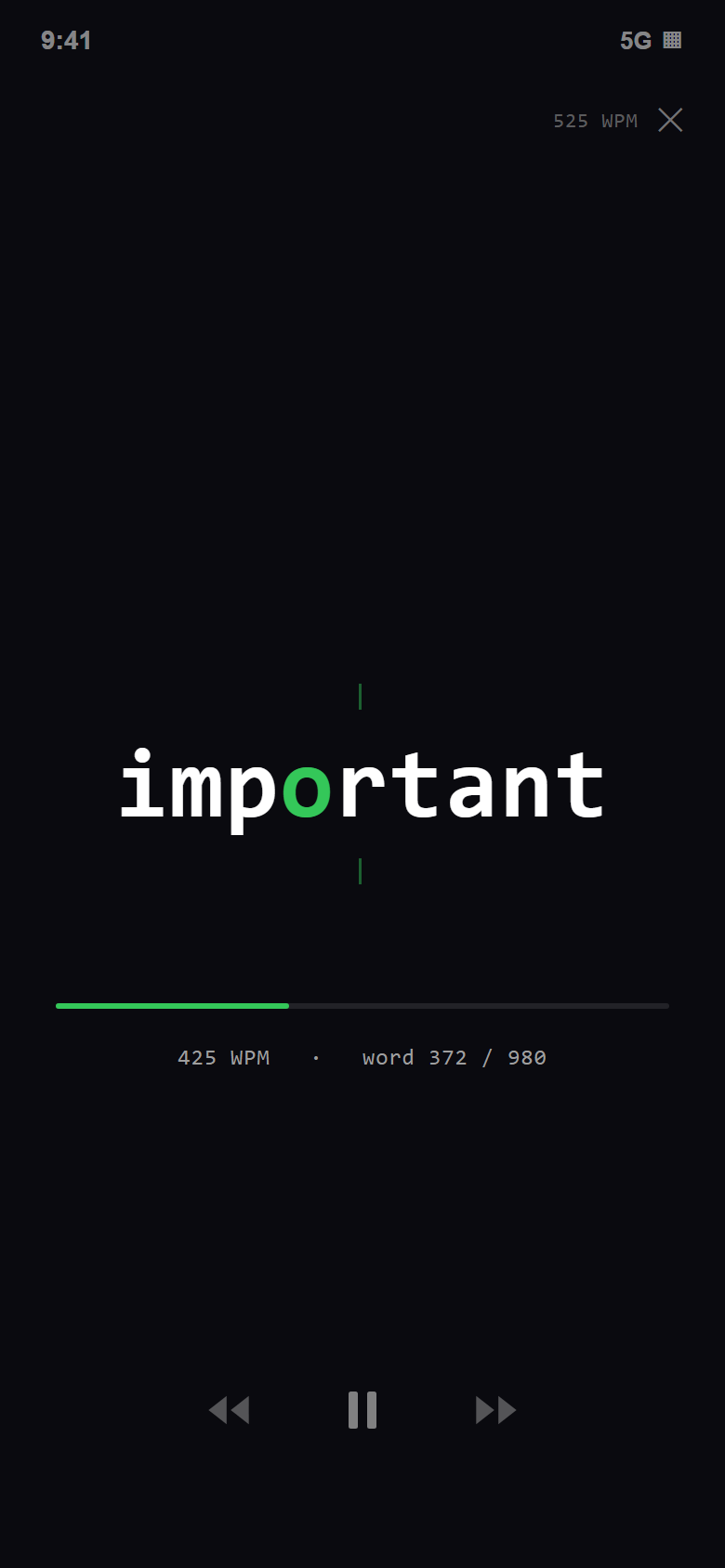 Speed reading (RSVP)
